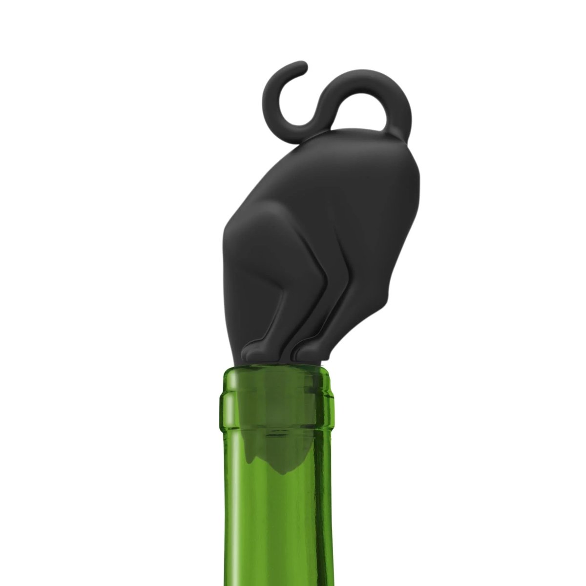 STOP KITTY black cat bottle stopper